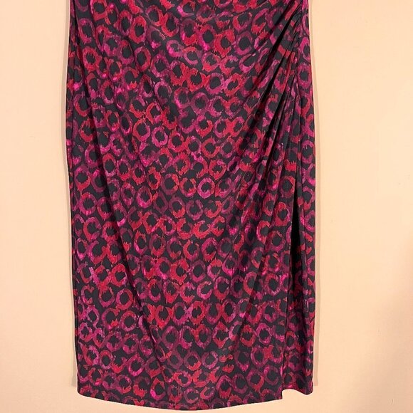Lauren Ralph Lauren Wrap Geometric Ruched Cocktail Midi Dress Size 4 - Picture 4 of 7